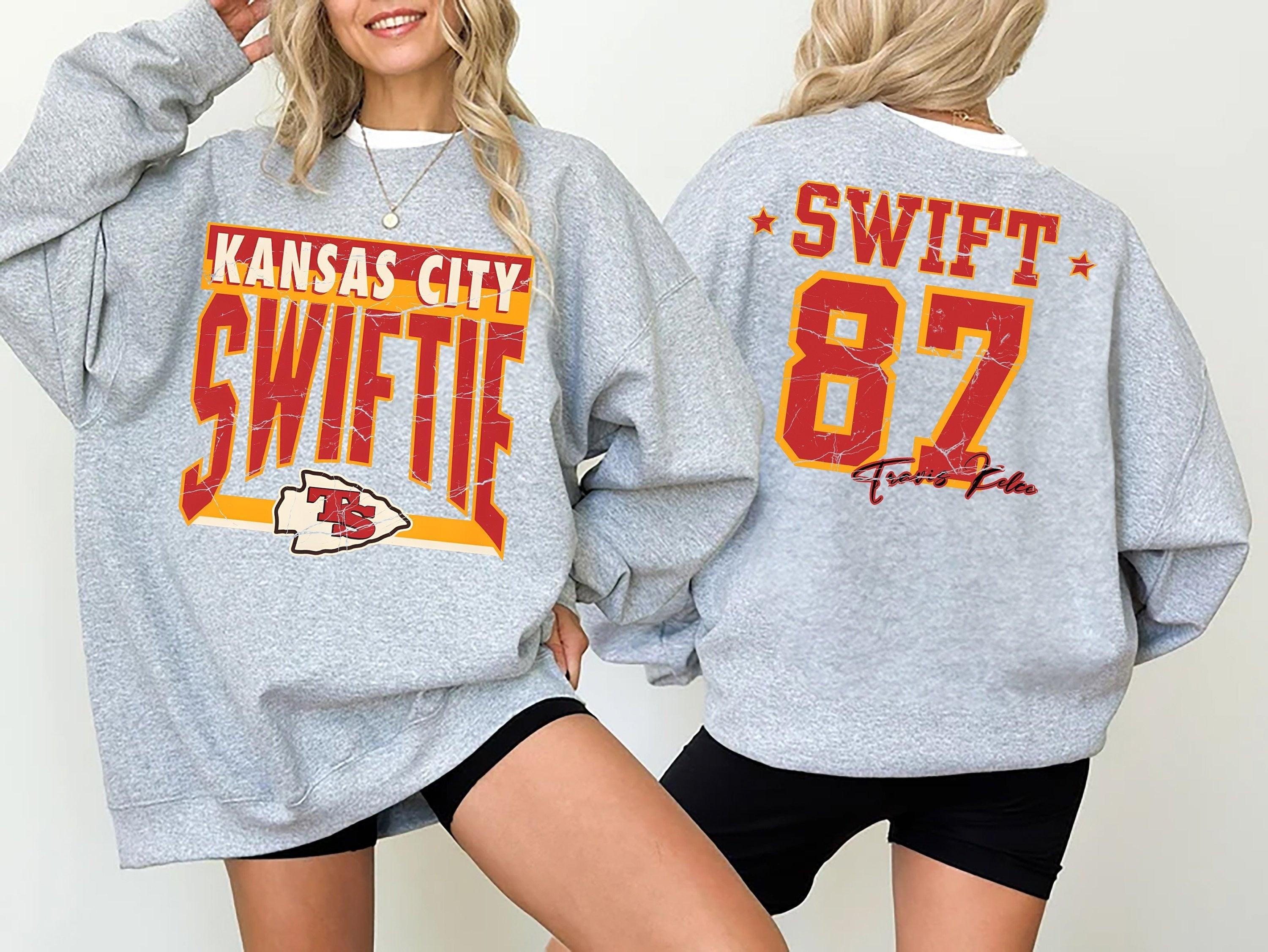 Kansas City Swift Kelce Jersey Sweatshirt/ Kansas City Chiefs Sweatshirt/ Travis Kelce Chiefs Crewneck Shirt/ Travis Kelce Swift Shirt