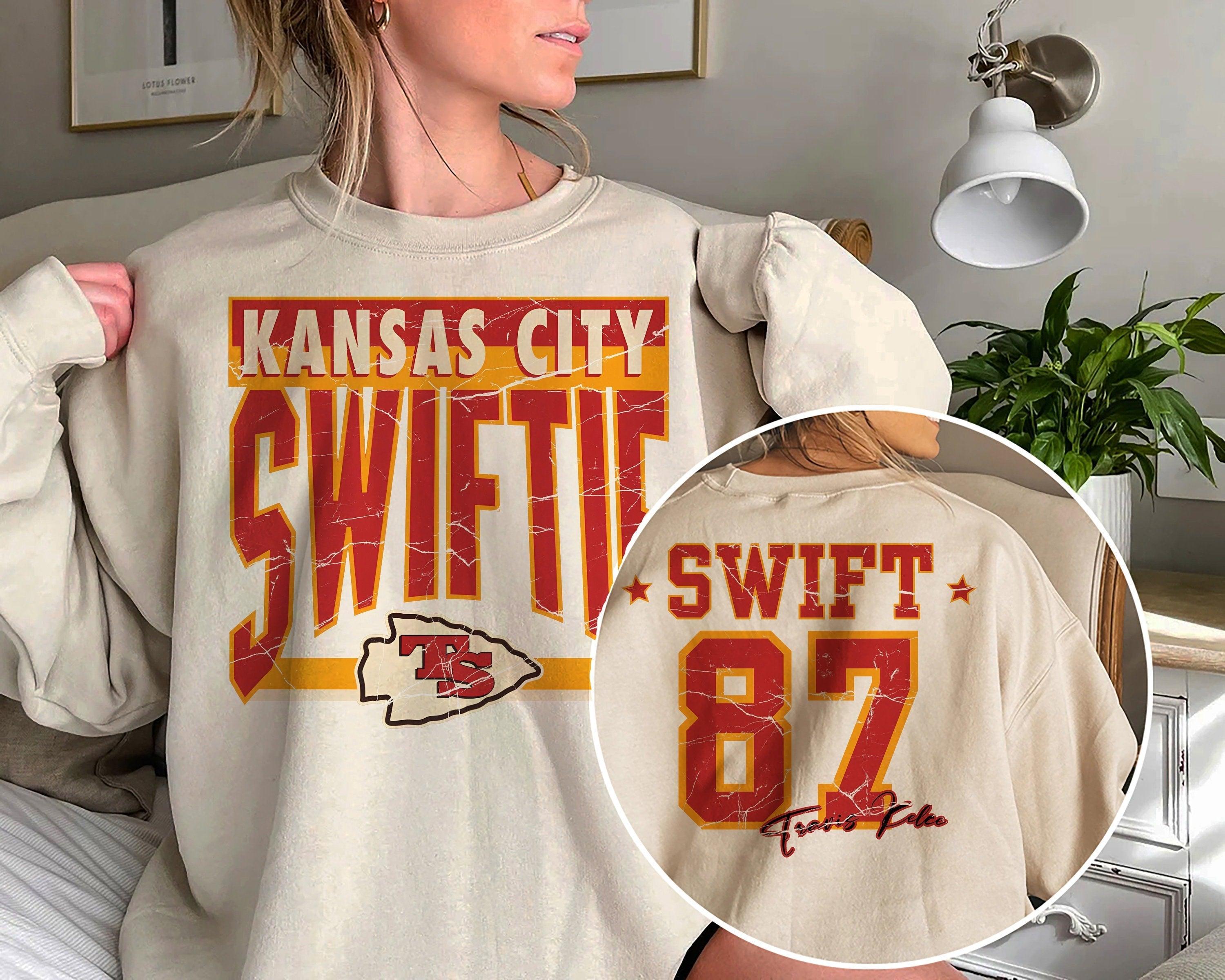 Kansas City Swift Kelce Jersey Sweatshirt/ Kansas City Chiefs Sweatshirt/ Travis Kelce Chiefs Crewneck Shirt/ Travis Kelce Swift Shirt