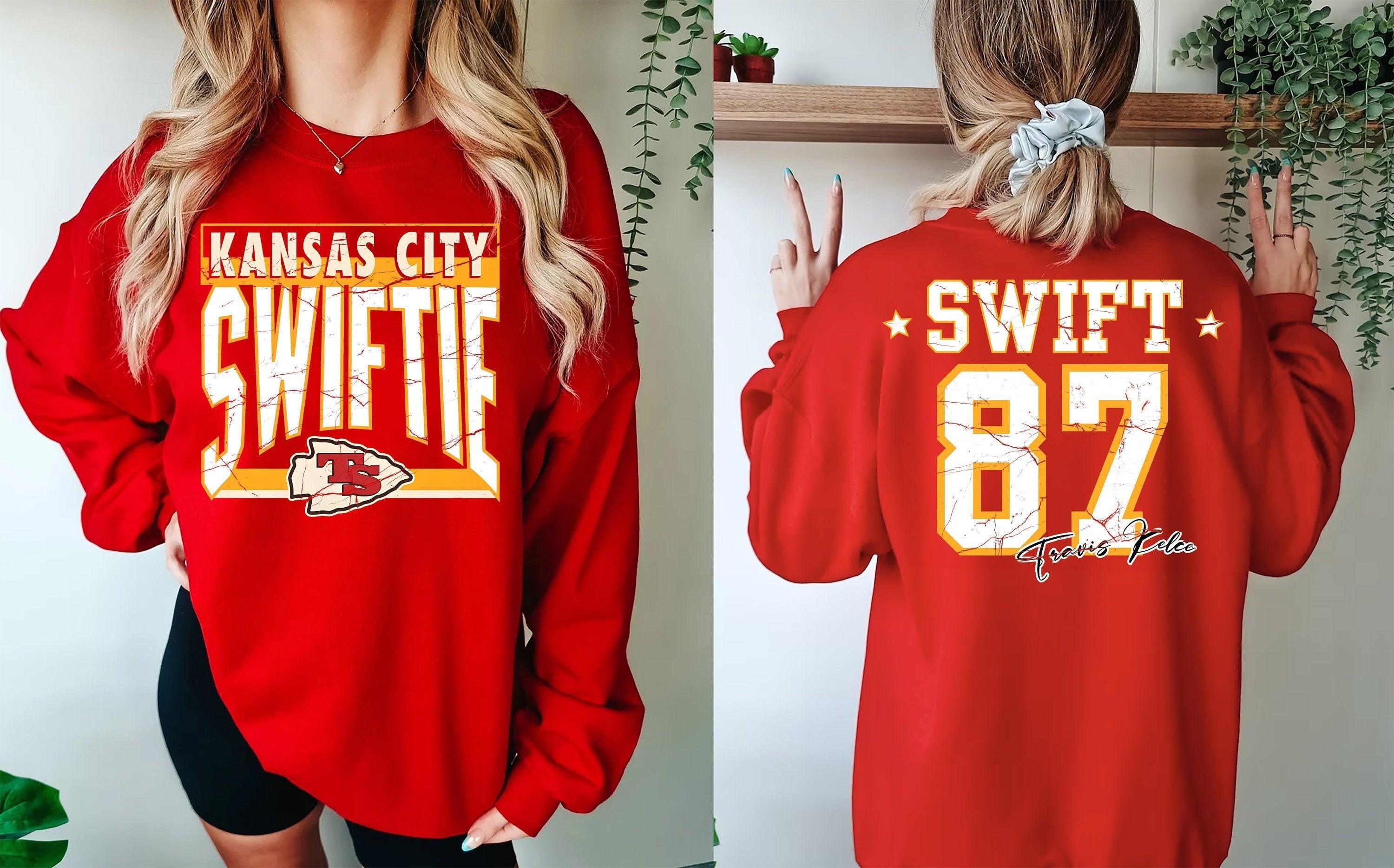 Kansas City Swift Kelce Jersey Sweatshirt/ Kansas City Chiefs Sweatshirt/ Travis Kelce Chiefs Crewneck Shirt/ Travis Kelce Swift Shirt