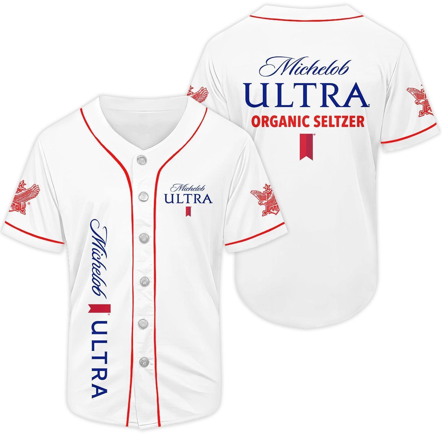 Michelob Ultra White Baseball Jersey - Shirt King