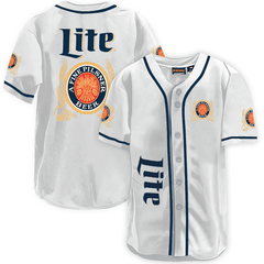 Miller Lite White Baseball Jersey - Shirt King